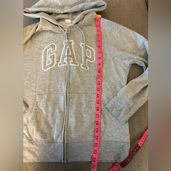 GAP Gray Zip-Up Hoodie Sweatshirt with Logo - Picture 5 of 6
